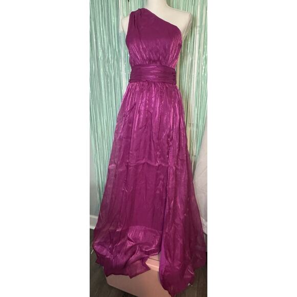 Faeriesty Dresses & Skirts - Faeriesty Fuschia One Shoulder Floor Length Gown, Prom, Wedding, Party, Size S